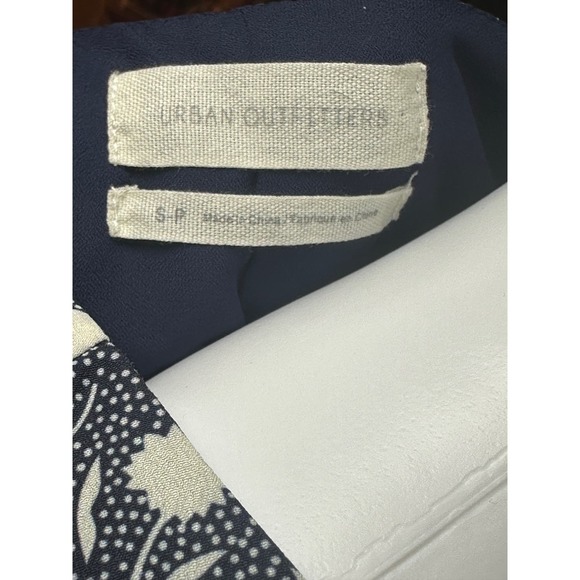 Urban Outfitters Wrap-Front Dress Navy White Size Small - Picture 4 of 12